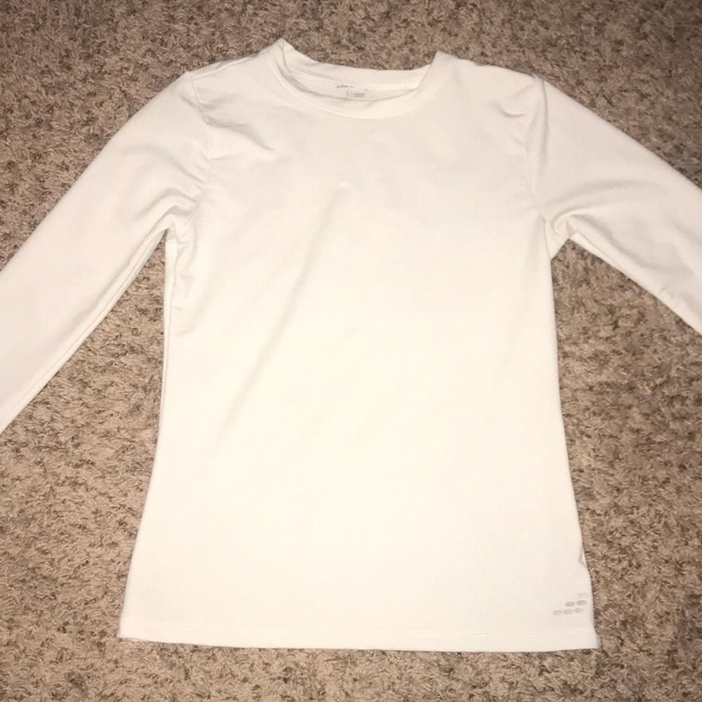 white long sleeve athletic shirt